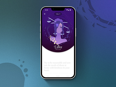 Illustrative Daily Horoscope App 2d 2d design after effects app aquarius art astrology concept daily design figma graphic design horoscope illustration illustrator libra motion graphics scorpio ui zodiac