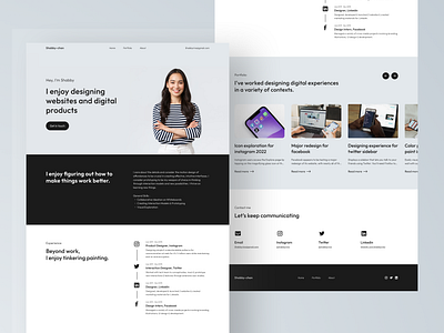 Layout Exploration for Personal Portfolio Website branding design mock up mock up mockup ui ui design uiux