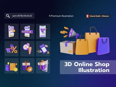 3D Online Shop Illustration - David Galih Dikomo 3d ecommerce illustration render shop