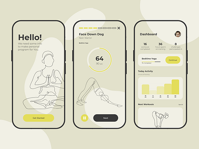 Mobile App Design. Yoga app design graphic design mobile app ui