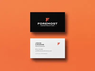 Foremost Construction Business Card branding business card construction design graphic design identity logo mockup print