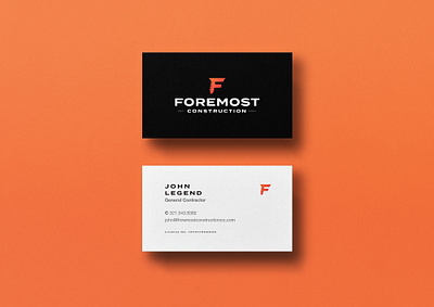 Foremost Construction Business Card branding business card construction design graphic design identity logo mockup print