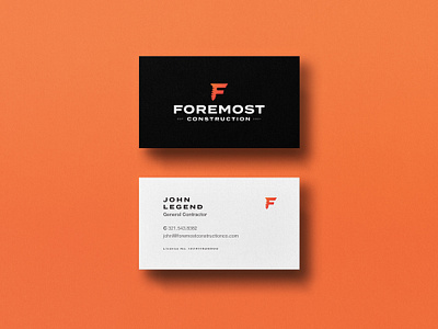 Foremost Construction Business Card branding business card construction design graphic design identity logo mockup print