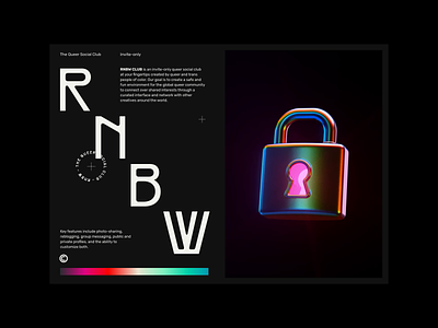 RNBW CLUB 3d animation branding c4d cinema4d cloth design icons illustration interaction invite-only lock logo motion graphics ui