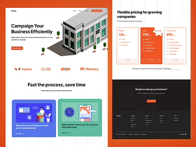 Business Campaign Landing Page Exploration business colourful complementary color landing page desktop design flashy illustration landing page landing page exploration landing page idea modern ui ui