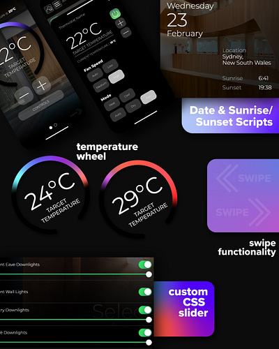 GUI Package for Smart Home Automation App automation css css code gui smart home temperature thermostat ui design user interface