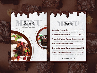 Dessert | Menu Card Design 3d adobe adobeillustrator brandidentity branding carddesign design dribbble figma flyer graphic design illustration logo marketing menu mockup pricemenu restaurants template typography