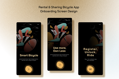 Rental & Sharing Bicycle App Onboarding Screen Design mobile app ui design onboarding ui ui design