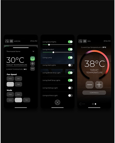 Phone App GUI for Smart Home app design automation gui icons phone app screenshot smart home ui wireframe