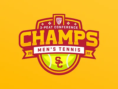 2022 USC Men's Tennis Conference Championship Logo branding championship championship logo champs design fight on illustration logo mens tennis ncaa pac12 sport sports tennis trojans usc usc trojans