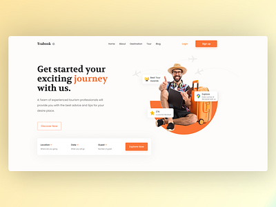 Travel booking , Hero section. animation branding design graphic design illustration motion graphics ui vector