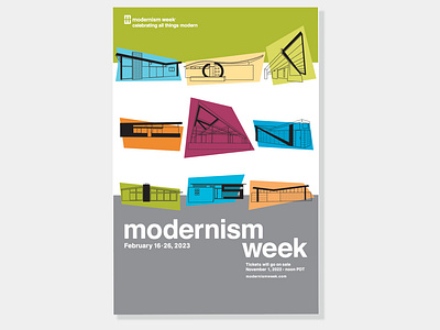 Modernism Week 2023 Posters branding minimal typography