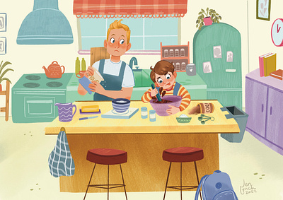 Baking with Da character design digital art illustration picture book