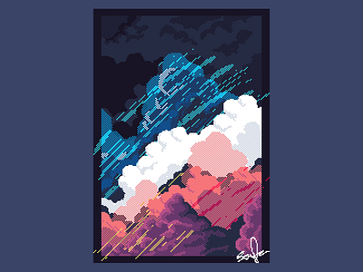 Pixelart stylised storm art dotpic gamedesign gamedev pixelart ドット絵