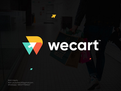 Wecart Online Shopping Platform Logo | Ecommerce Logo Idea a b c d e f g h i j k l m n arrow brand identity branding click designer ecommerce flat logo icon letter logo logo logo design logos minimal modern logo o p q r s t u v w x y z online shopping vector w logo