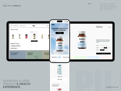 Pills: Health E-Commerce UI design doctor dropdown ecommerce health care website design healthcare healthcare website landing page medical project medical website design medicine shop navigation online consultation online healthcare online medical services ui web web design webdesign website