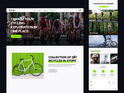 Bike Shop Website Design bicycle website landing page landing page exploration landing page idea merchan website design modern website page sell products platform shop page design shop website design website ui design