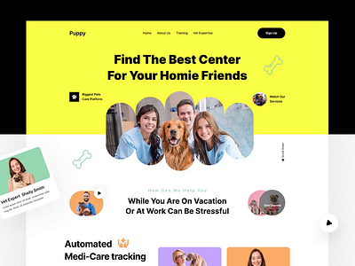 Puppy | Adoption Landing Page Ui Design | ui_Clutch adoption website animation design figma figma ui graphic design landing page minimal motion minimal ui minimal ui design motion motion graphics ui ui deisigner ux ux ui web motion web ui website website ui design