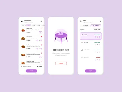 Restaurant Booking Apps booking branding design dine in food landing page loading price purple restaurant table ui ux web website