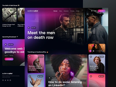 Audience+ | Discover audience blog branding design interface livestream marketing media plus podcast product strategy studio ui ux video web 3.0 website