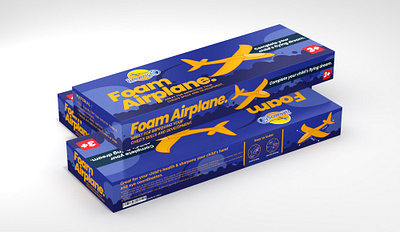 Foam Airplane air airplane branding design graphic design illustration label label design packaging packaging design plane toy