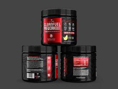 Cleanfuel Preworkout branding design graphic design illustration label label design packaging packaging design preworkout supplement