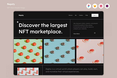 Free Nepzty - NFT Hero Header Image app branding clean design crypto design digital exchange finance graphic design header image hero header innovation money motion graphics nft hero ui ui design ux ux design website
