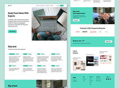Online Education Course Landing class design desktop education landing page learning logo minimal online school school student typography ui ux web web design website