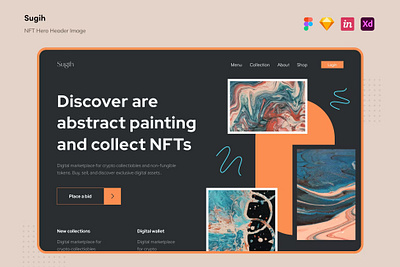 Free Sugih - NFT Hero Header Image app branding clean design crypto design digital exchange finance graphic design header image hero header innovation money motion graphics nft hero ui ui design ux ux design website