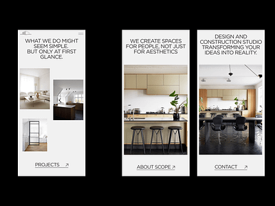 SCOPE Copenhagen - Mobile Homepage architecture design digital editorial interior design minimalist modern monochrome studio web