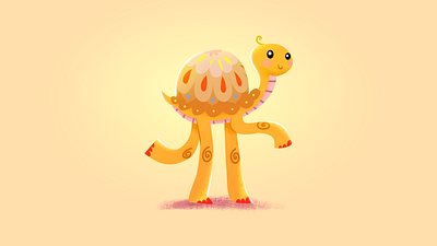 Yellow Turtle for iPhone background - Fiverr children design fiverr graphic design illustration