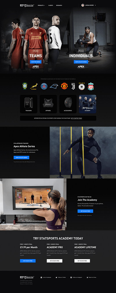 STATSports Homepage Concept ecommerce homepage split journey