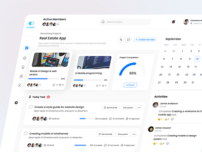 Switch - Task Manager Dashboard app calendar clean company dashboard design graphic design inspiration management manager minimal project project management project manager task task management task manager tracker ui ux