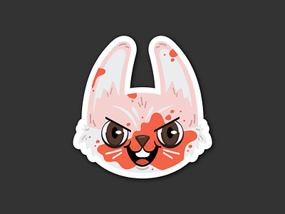 Robbie, the Rabbit blood bunny character character design cute design fan art gaming graphic design halloween horror illustration illustrator pink rabbit red silent hill spooky sticker vector