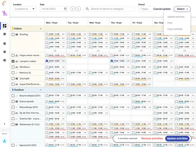 Maxxton - Activities planning chart activities app dashboard design gantt planning saas ui