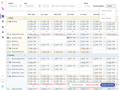 Maxxton - Activities planning chart activities app dashboard design gantt planning saas ui