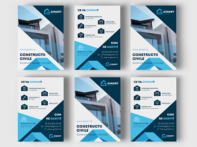 Ginort - Flyers blue branding flyers identity logo real estate stationery