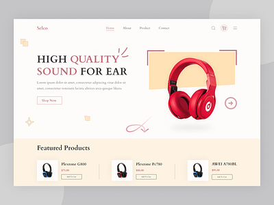 Headphone Landing Page Website Exploration creative design figma headphone header design headphone landing page headphone web exploration high quality landing page design modern design music website saas sound trendy design ui ui design user interface design ux web application web design website design