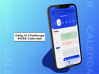Daily UI #038 Calendar agenda calendar calendarapp calendardesign calendarmobile calendarui dailyui dailyui038 dailyuichallenge todolist