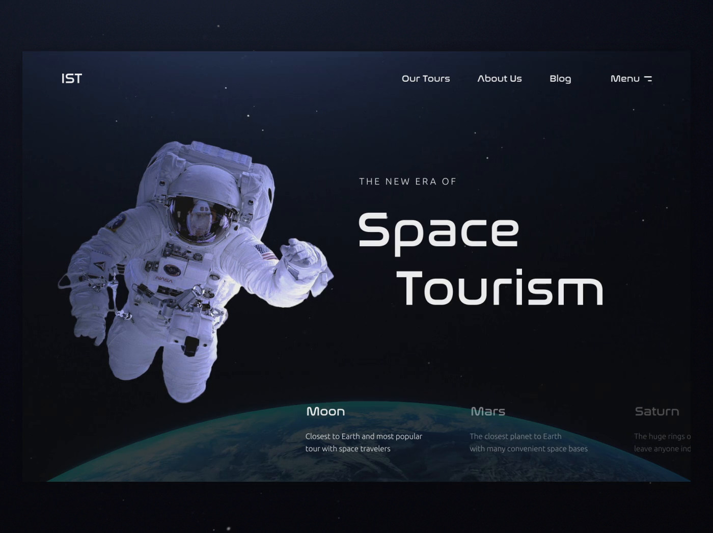 space tourism multi page website solution