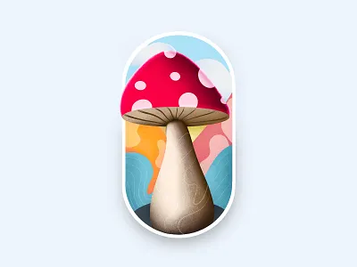 Mushroom 2d abstract adobe adobe illustration adobe photoshop art artwork clean colorful creative design designer digital art flat graphic design illustration minimal modern simple vector