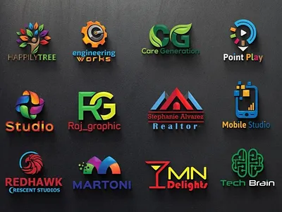 I made these logos 3d animation graphic design logo motion graphics ui