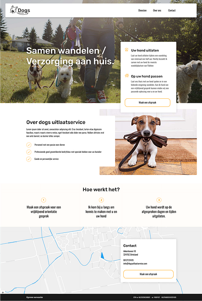 Freelance - Homepage for dog walking service branding design dog homepage landing page logo ui walking