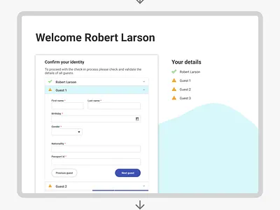 Maxxton - Customer check-in tablet application app check in check out design hotel saas vacation