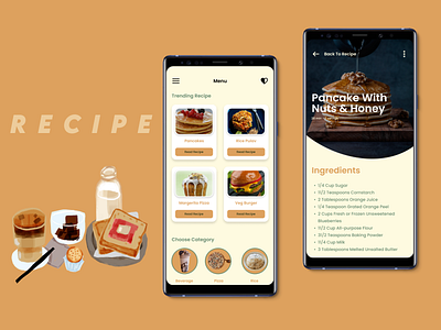Recipe DailyUI #040 app design daily ui inspiration dailyui dailyui 040 dailyui 40 food menu mobile app design mobile app ui design mobile ui design product app design recipe recipe menu recipes restaurant menu ui web ui web ui design
