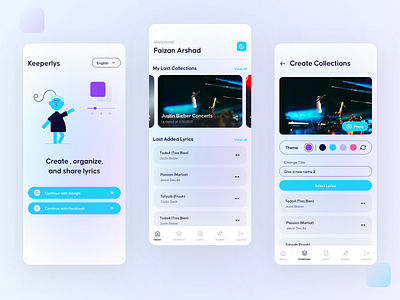 Lyrics Mobile App UI - Light Mode appdesign design illustration logo lyrics mobile app mobile app mobileapp song mobile app ui uiux ux website