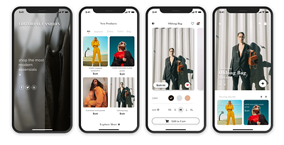 Editorial fashion app branding typography ui ux