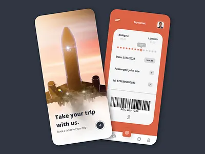 Flight Ticket APP design icon ui vector