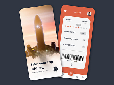 Flight Ticket APP design icon ui vector