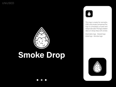 Smoke Drop Cannabis Cbd Logo Design cannabis logo cannabis shop logo cannabis store logo cbd drop logo cbd logo cbd shop logo drop logo drop smoke icon hemp logo logo logo design